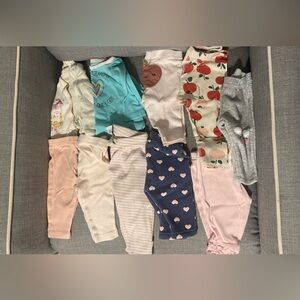 Misc. size 0-3 month baby girl pants lot